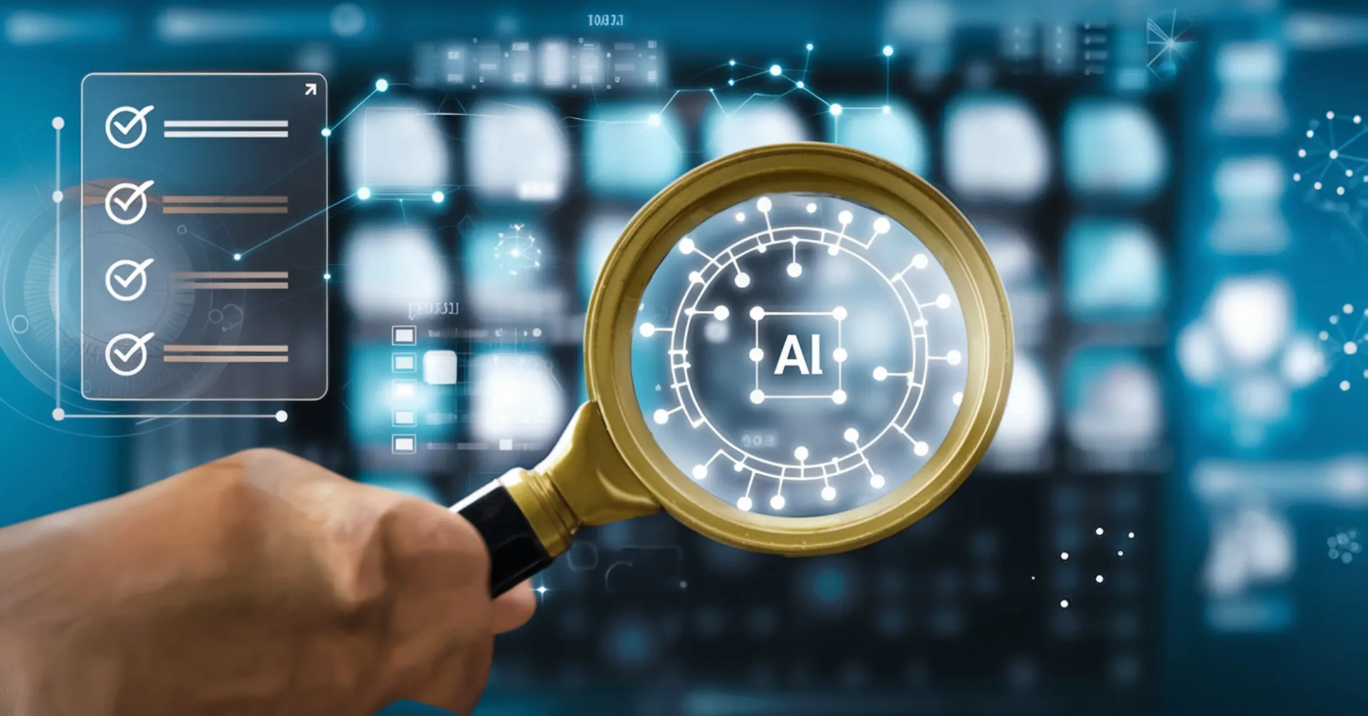 Illustration of a conversational AI interface